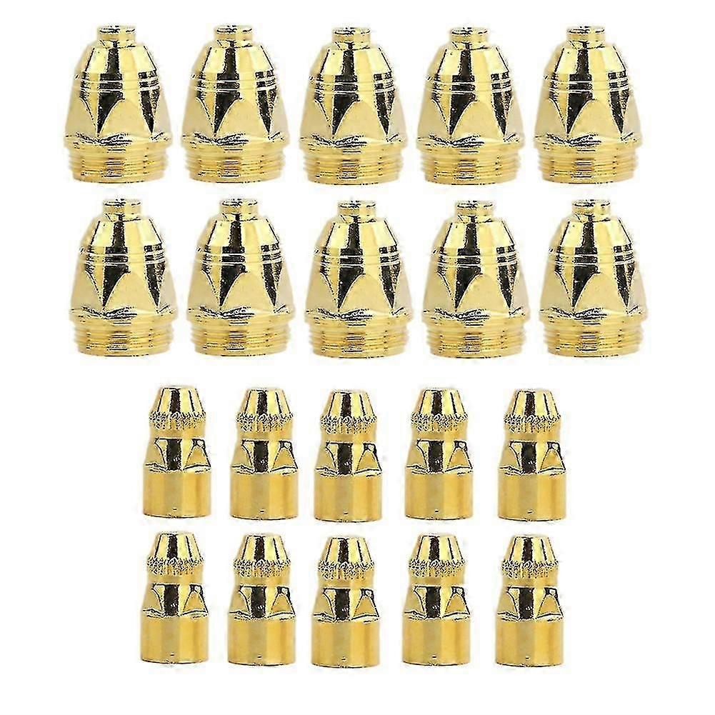 10 Sets/Lot P80 Air Plasma Consumables Cutting Machine Plasma Cutter Nozzle Hafnium Electrode 1.3mm Edition 0621