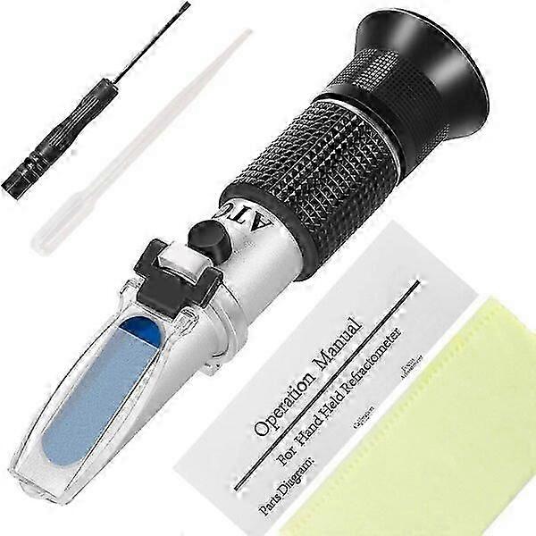 Refractometer, measures sugar content, alcohol and moisture, small, lightweight and easy to use
