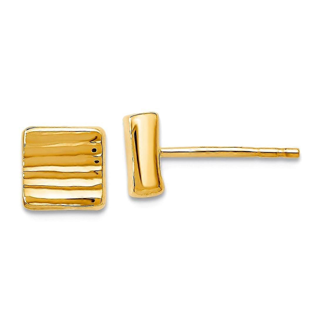 14k Solid Yellow Gold Post Earrings Stud Earring for Women