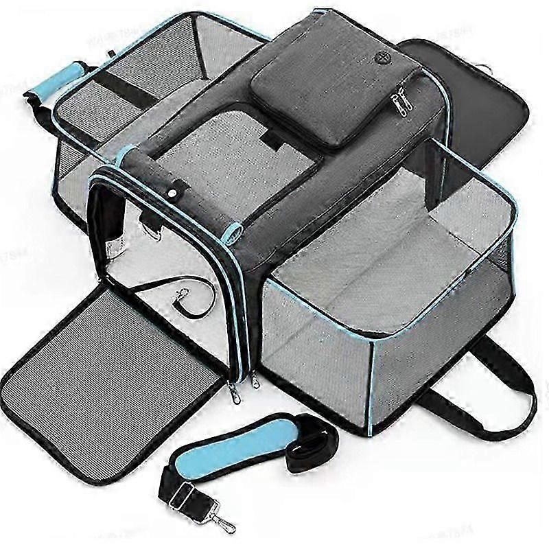 Expandable Dog & Cat Carrier, Airline Approved Soft Pet Carrier, Breathable & Collapsible Design, Ideal for Small Dogs, Cats, Rabbits and Other Small