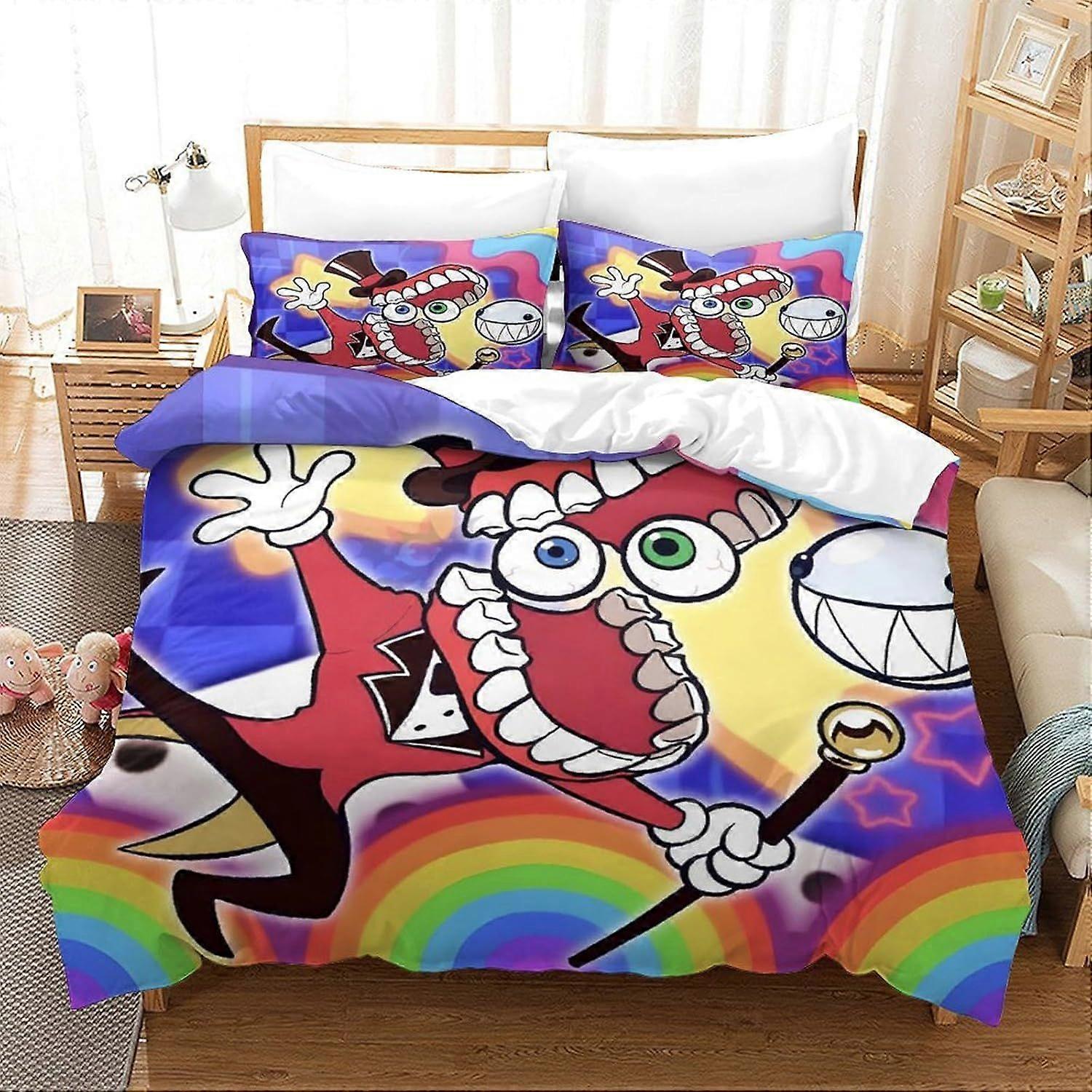 Amazing Circus for Boys Girls Comforter Covers 3D Print Quilt Cover Duvet Cover with Pillow Cases Bedding Set Soft Microfiber with Zipper Closure 2 Pi