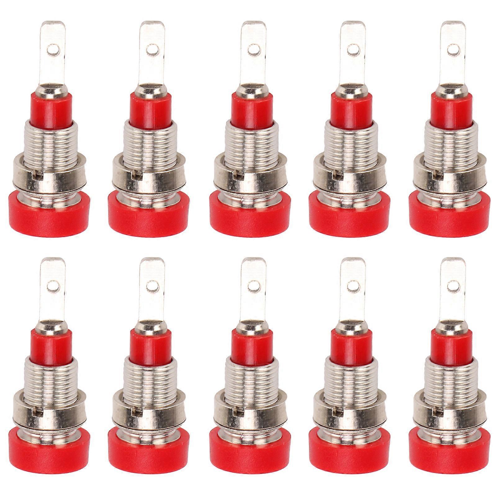 Lot de 10 connecteurs bananes en laiton de 2 mm pour équipement électronique industriel, rouge