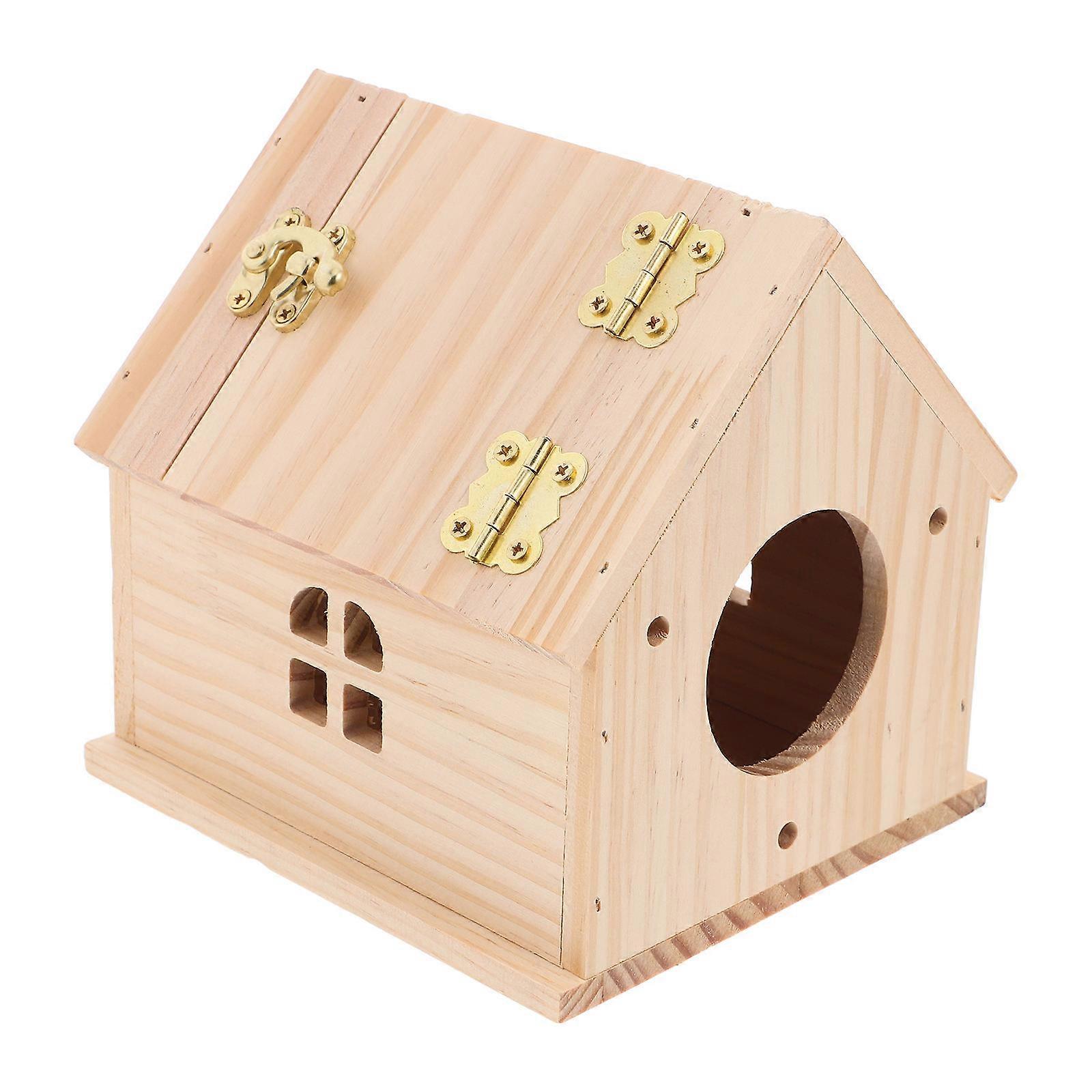 Wooden Bird Breeding Nest Box Parakeet House 4Pcs Handcrafted for Birds