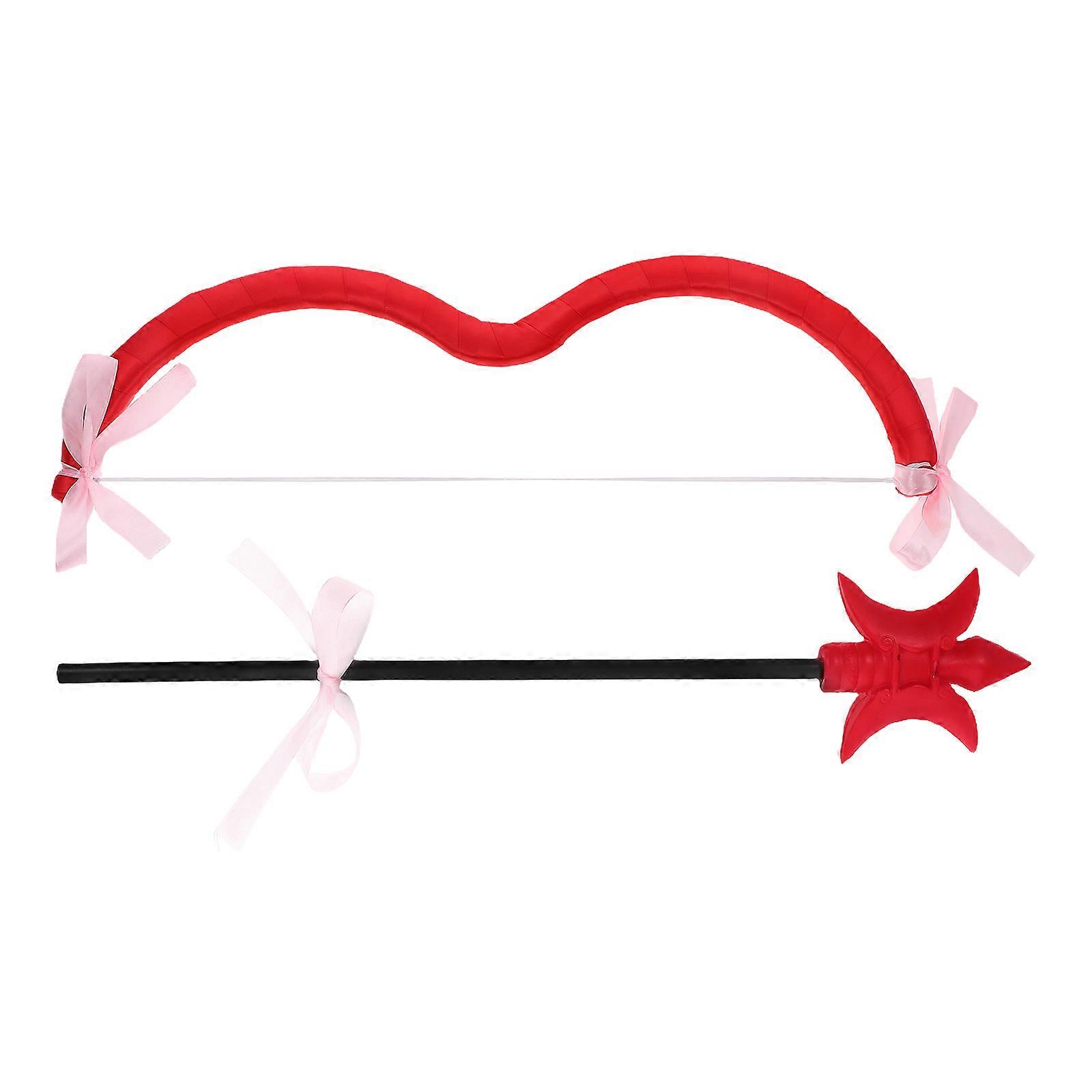 Red Cupid Costume Prop Set for Women and Kids Bow Arrow 4Sets Included
