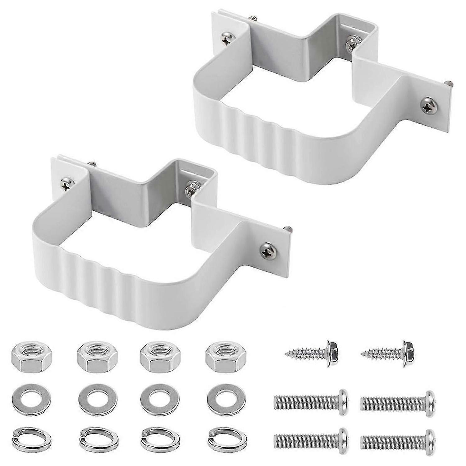 Downspout Straps 3x4 and Downspout Wall Bracket 2 set, White