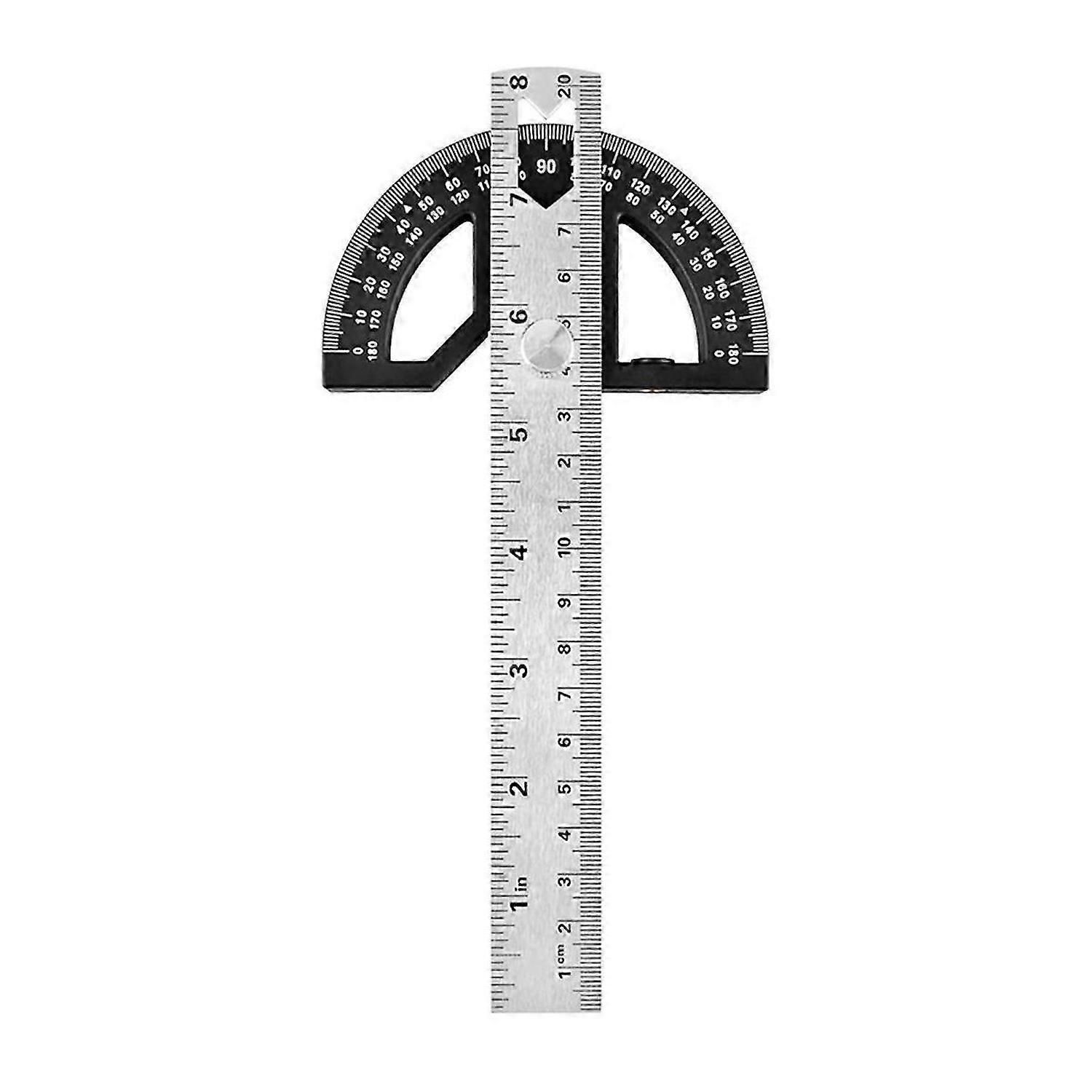 Protractor Angle Finder Stainless Steel Angle Ruler with Adjustable Angle Square 8Inch Woodworking R