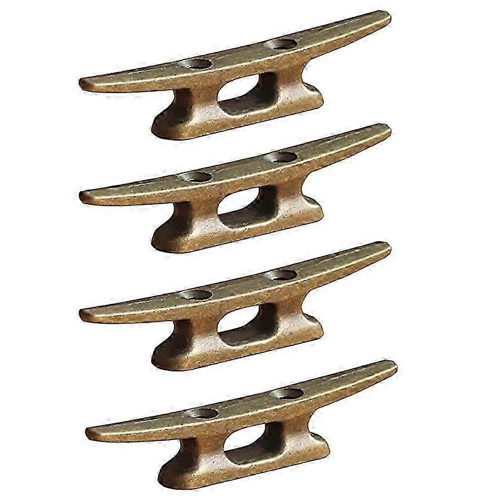 Boat Dock Cleat 4 Inch for Mooring Boat Bronze Host Cast Iron Suitable for Nautical Beach Decor,4Pc