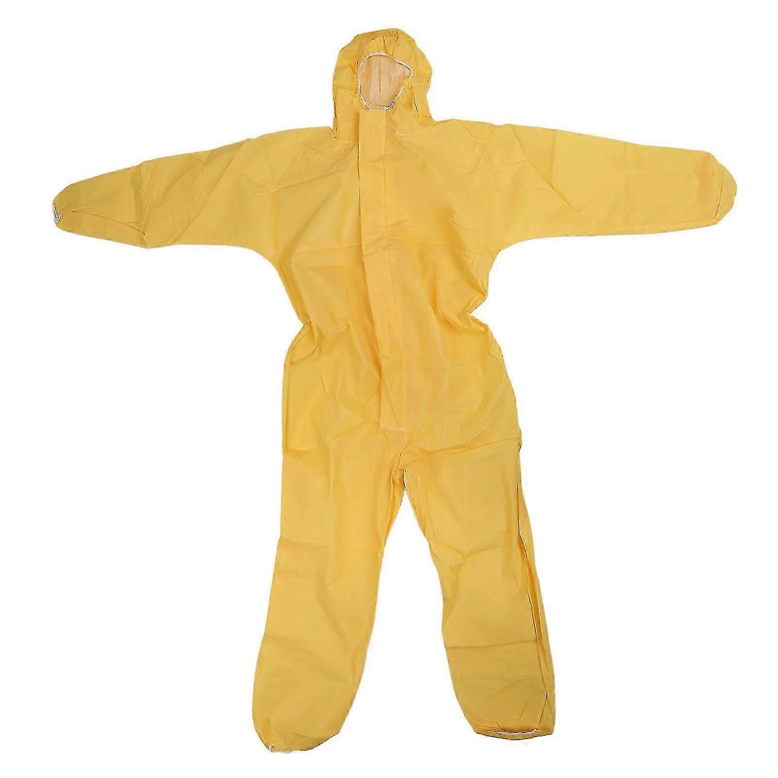 2025 Gul beskyttende jumpsuit syre- og alkalibestandig sikkerhedsdragt til laboratoriebrug XL holdbart kemikaliebestandigt arbejdstøj