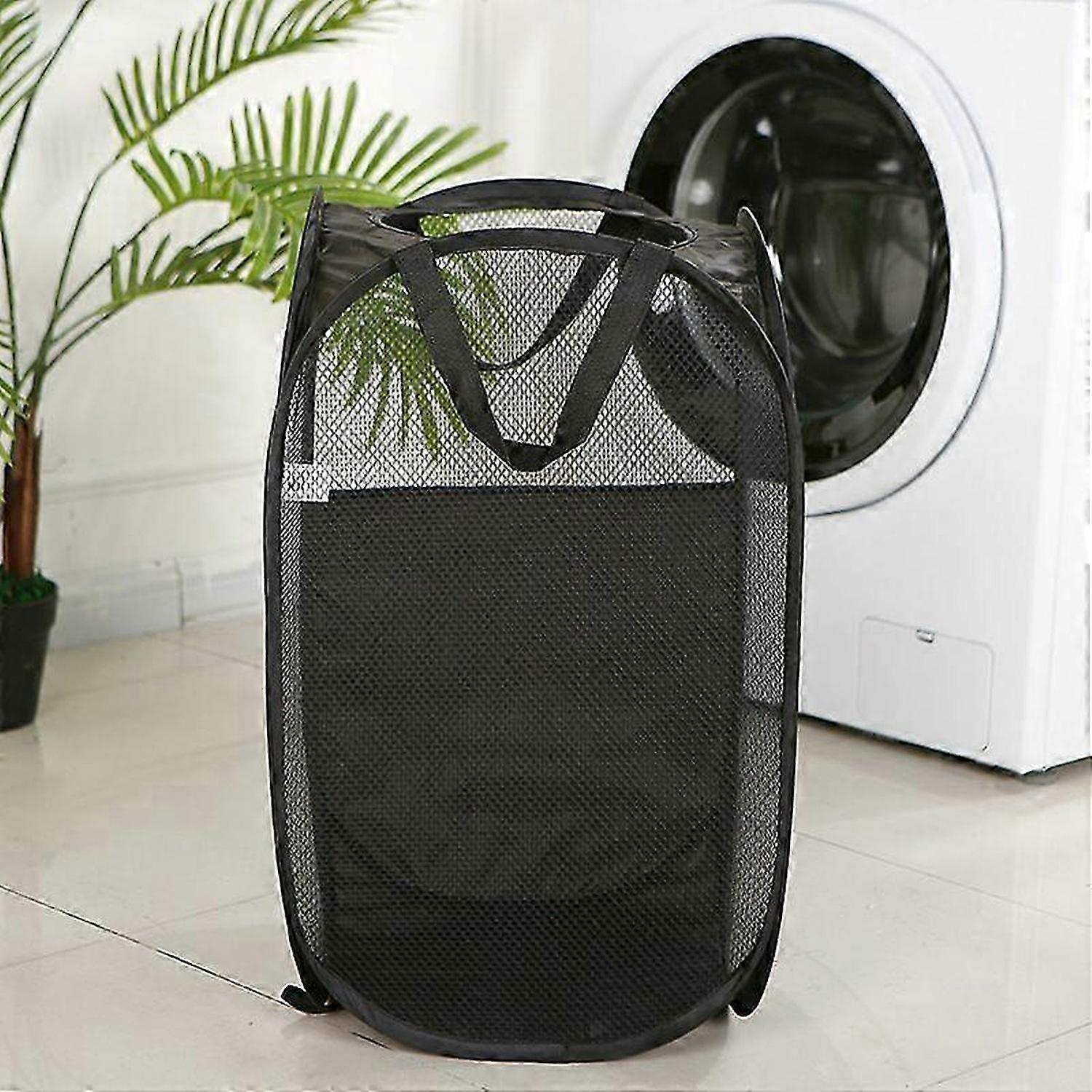 Large Collapsible Mesh Laundry Basket with Handles for Kids Room, College Dorm (1 Pack)