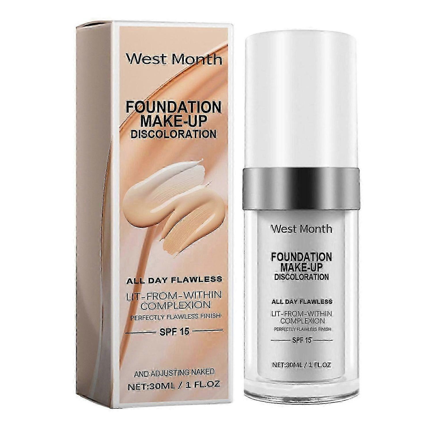 Flaw-less Color Changing-Foundation Covering Lines Color Adjusting Base Cream Spf15 Sunscreen Daily Concealer for Women