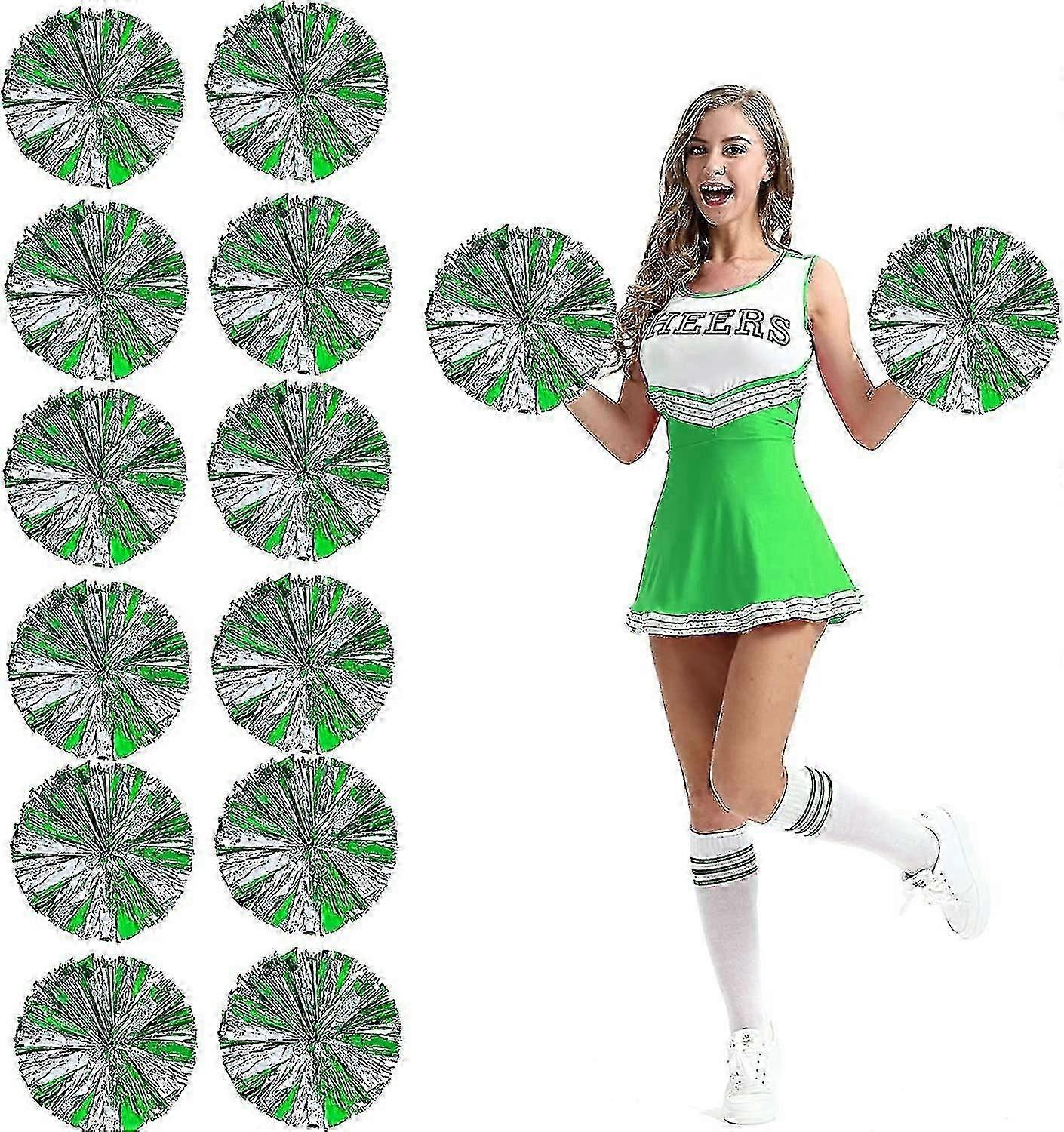 12db pompomlány pom pom ujjlyukakkal fémfólia Cheer Pom Poms