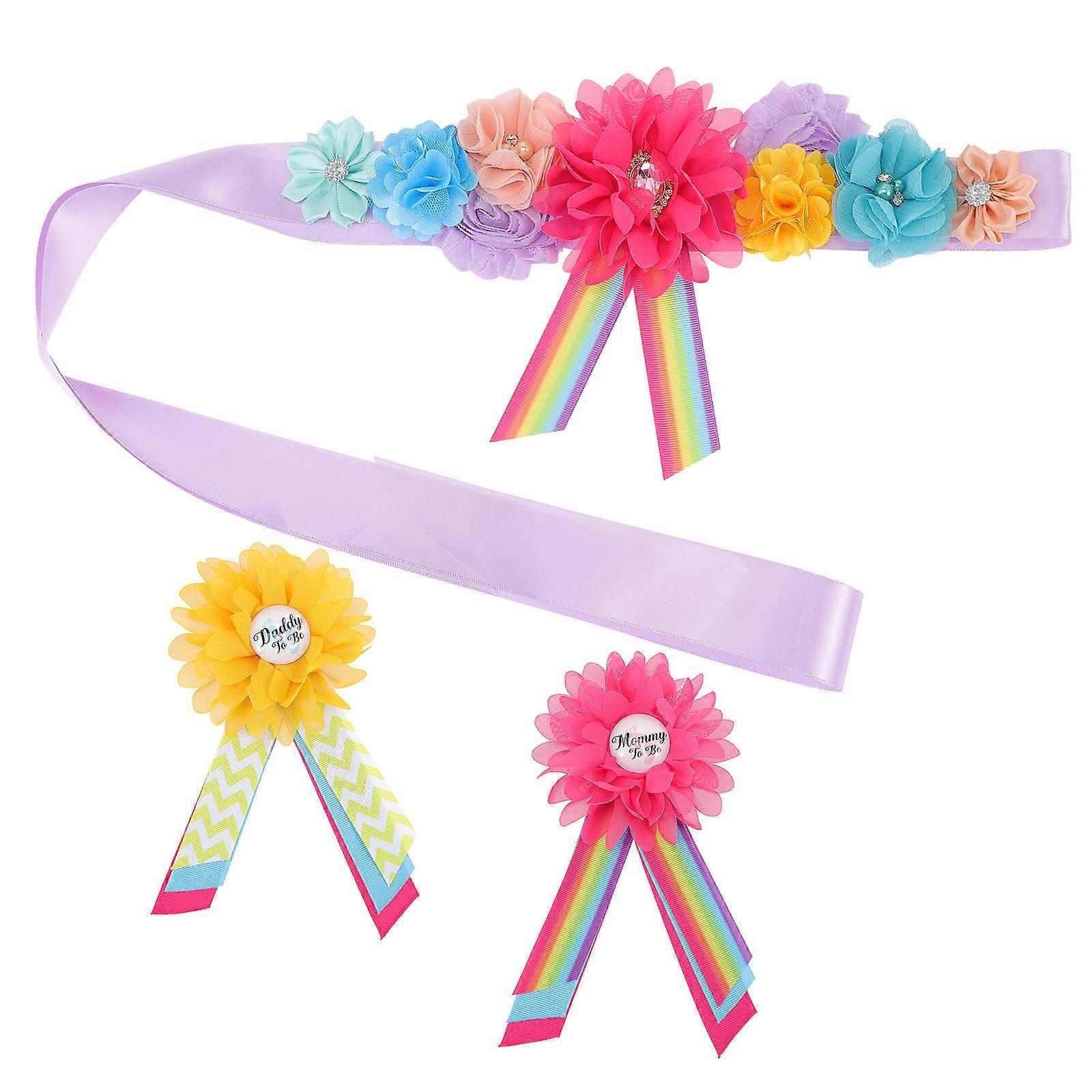 Pregnancy Sash Corsage to Be Belly Belt Maternity Outfit Accessory Assorted Color 1 Set