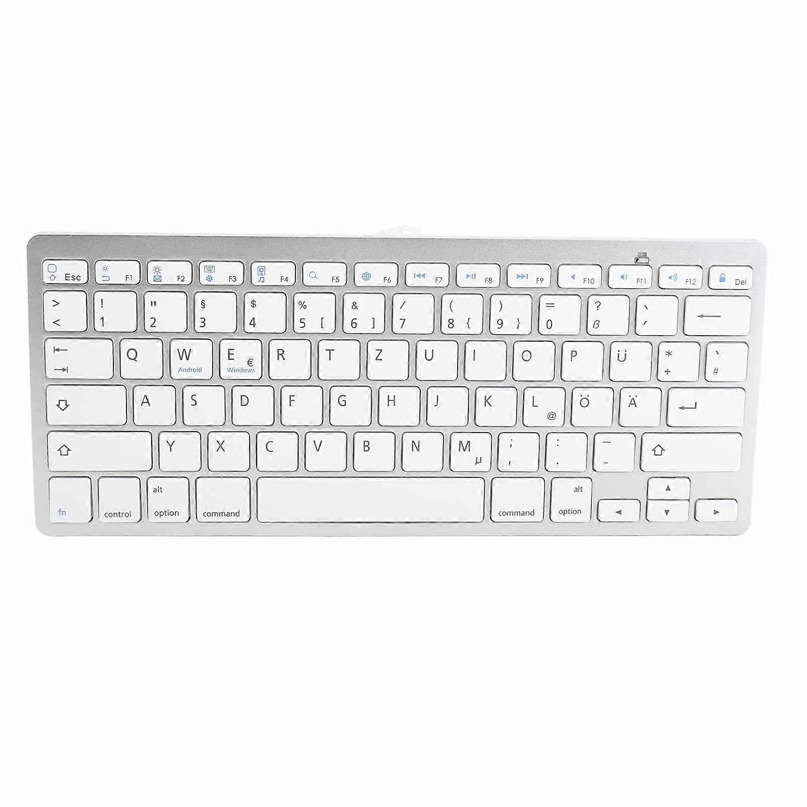 Wireless Keyboard Portable Universal Slim Silent Wireless Bluetooth German Keyboard for Android for Win