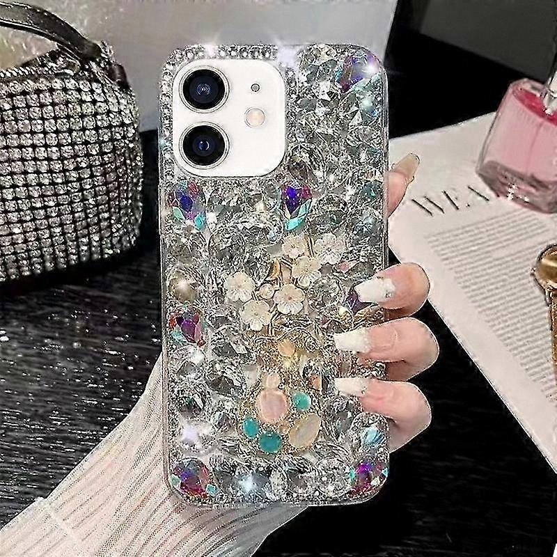 Artisan Crafted Plum Blossom Design Phone Case with Diamond Inlay for PC