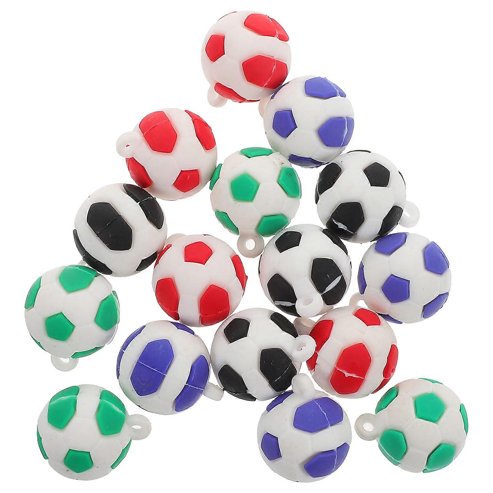 16Pcs Soccer Ball Charms Soccer Charm for DIY Use Mini Assorted Colors