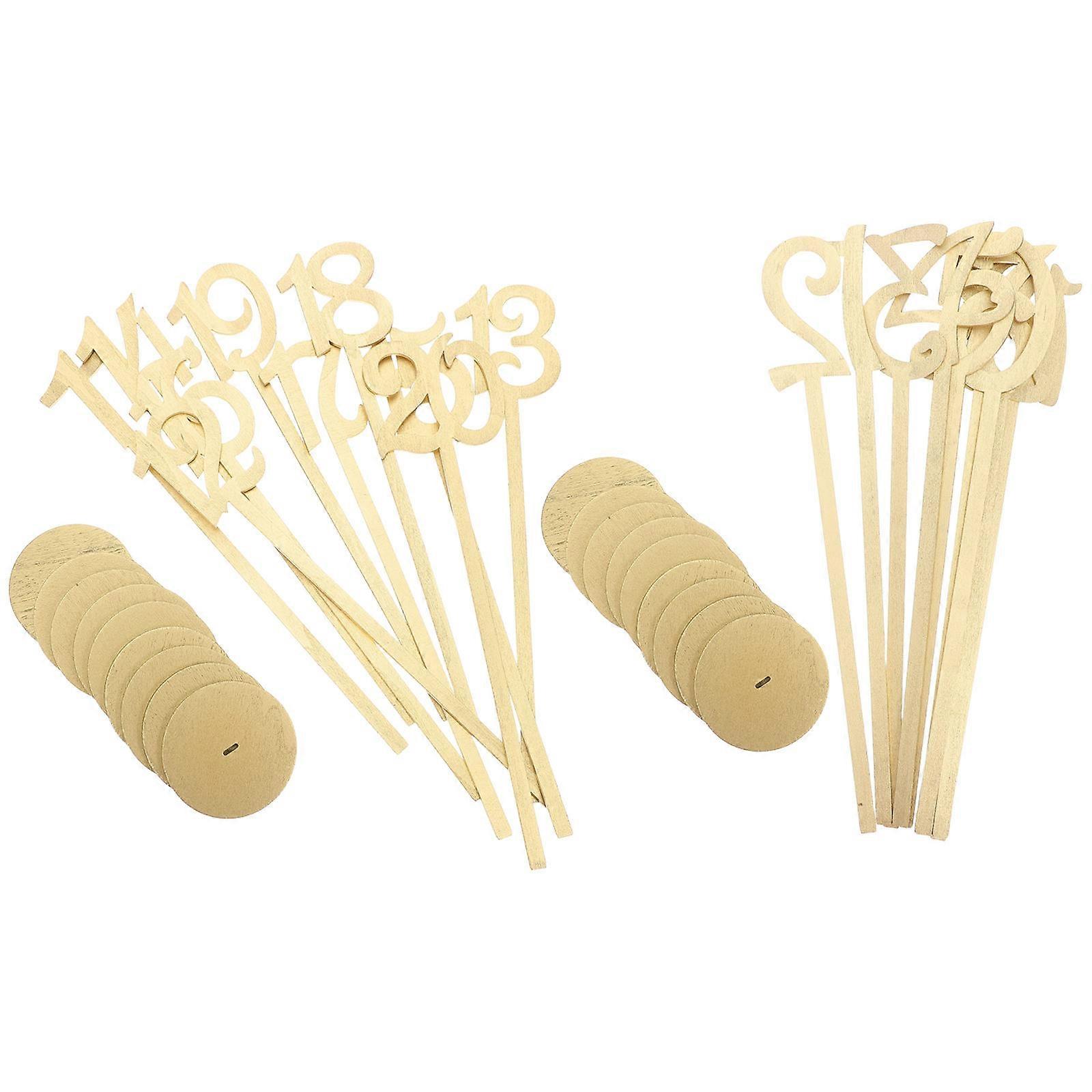 Golden Wedding Table Numbers for Reception with Stand Base 80Pcs