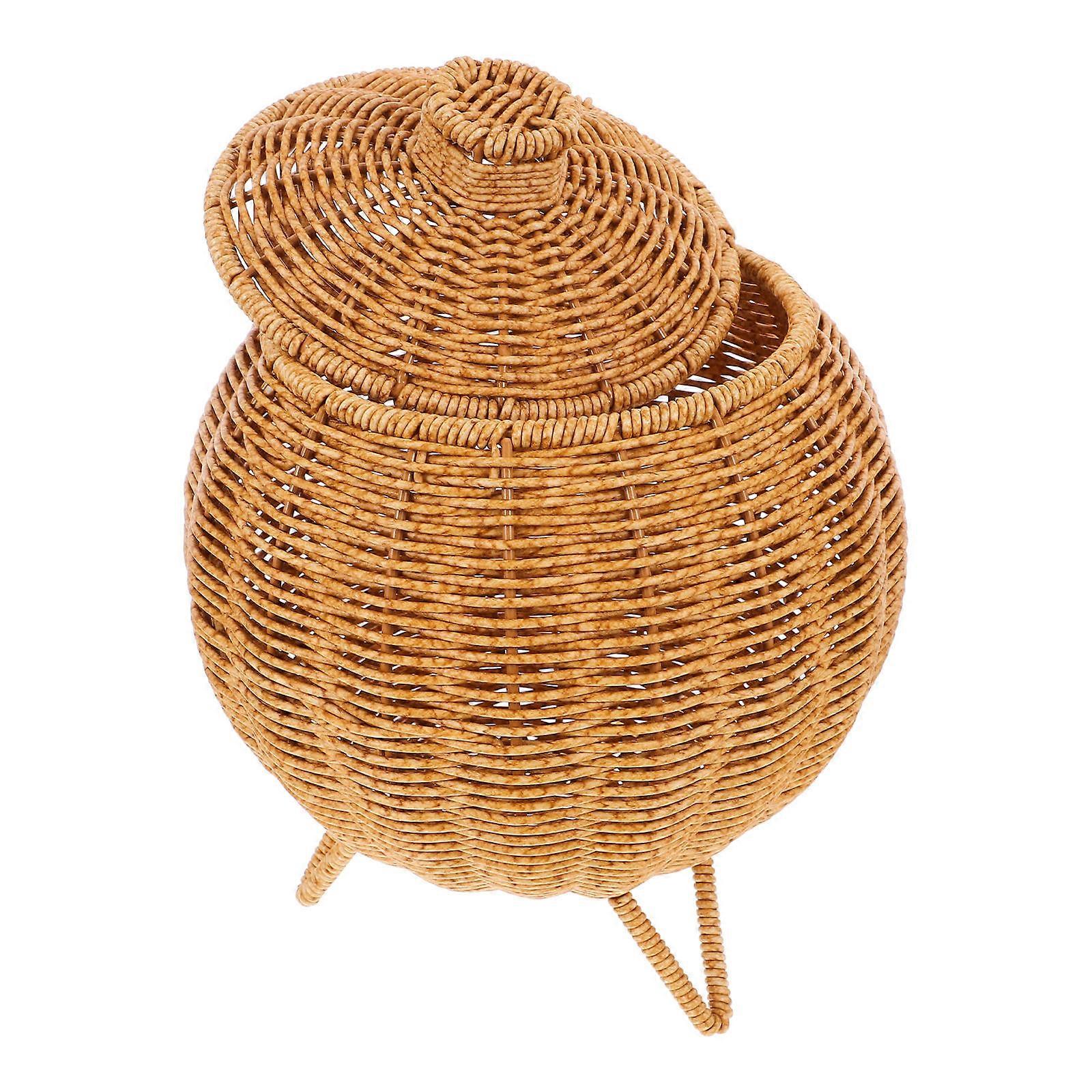 Plastic Woven Basket Storage Holder for Snack Bread