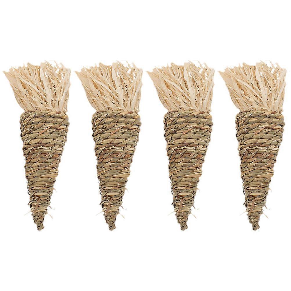 Pet Entertainment 12 Pcs Guinea Pig Tooth Cleaning Toys Rabbit Chew Toy Carrot Shape Indoor Play Multi