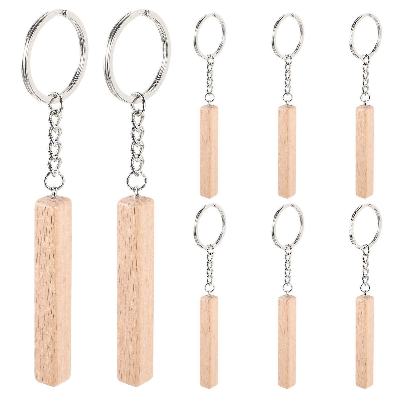 Beech Stick Keychain Key Ring Ornament for Decoration 16Pcs Pack