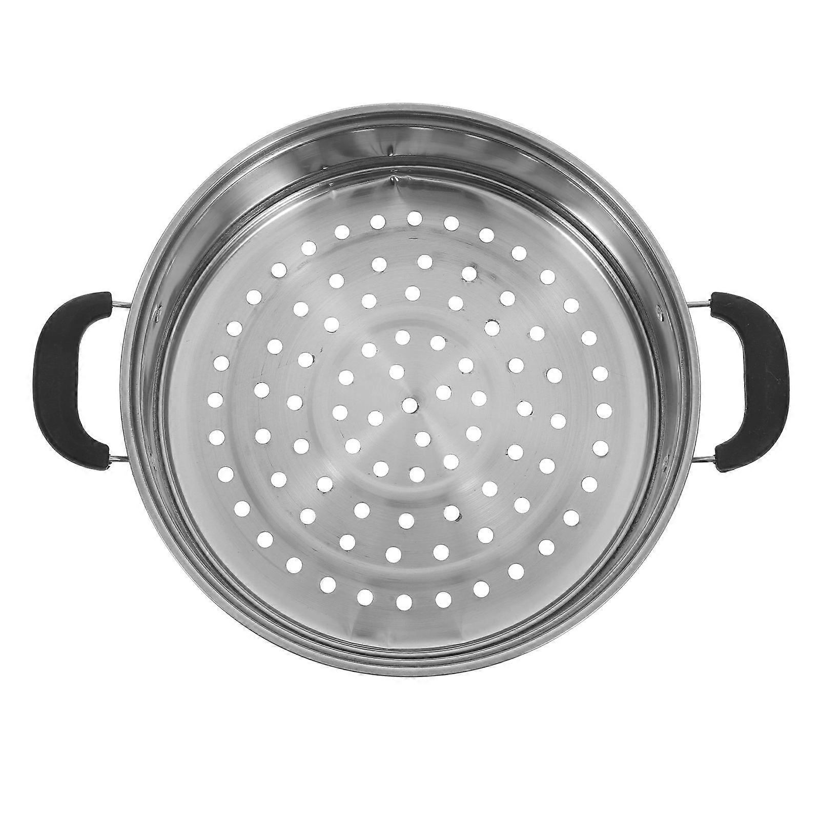 Steam Insert Steamer Basket Pot Steamer Plate for Home Cooking Round Edges Thickened Material Silver 1Pack