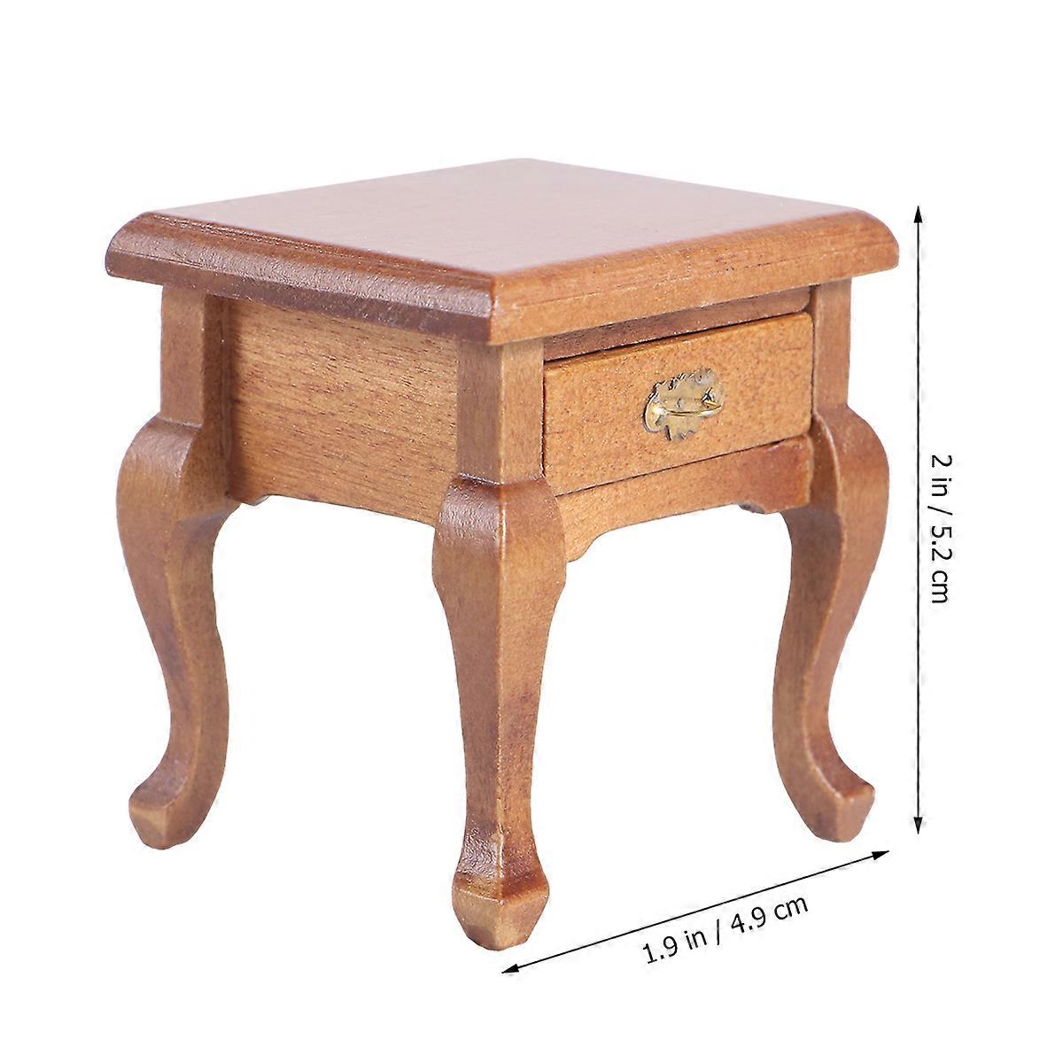 Mini Table Pieces Mini Play House Bedside Table Square Shape Dollhouse Night Table Boys and Girls 1Set