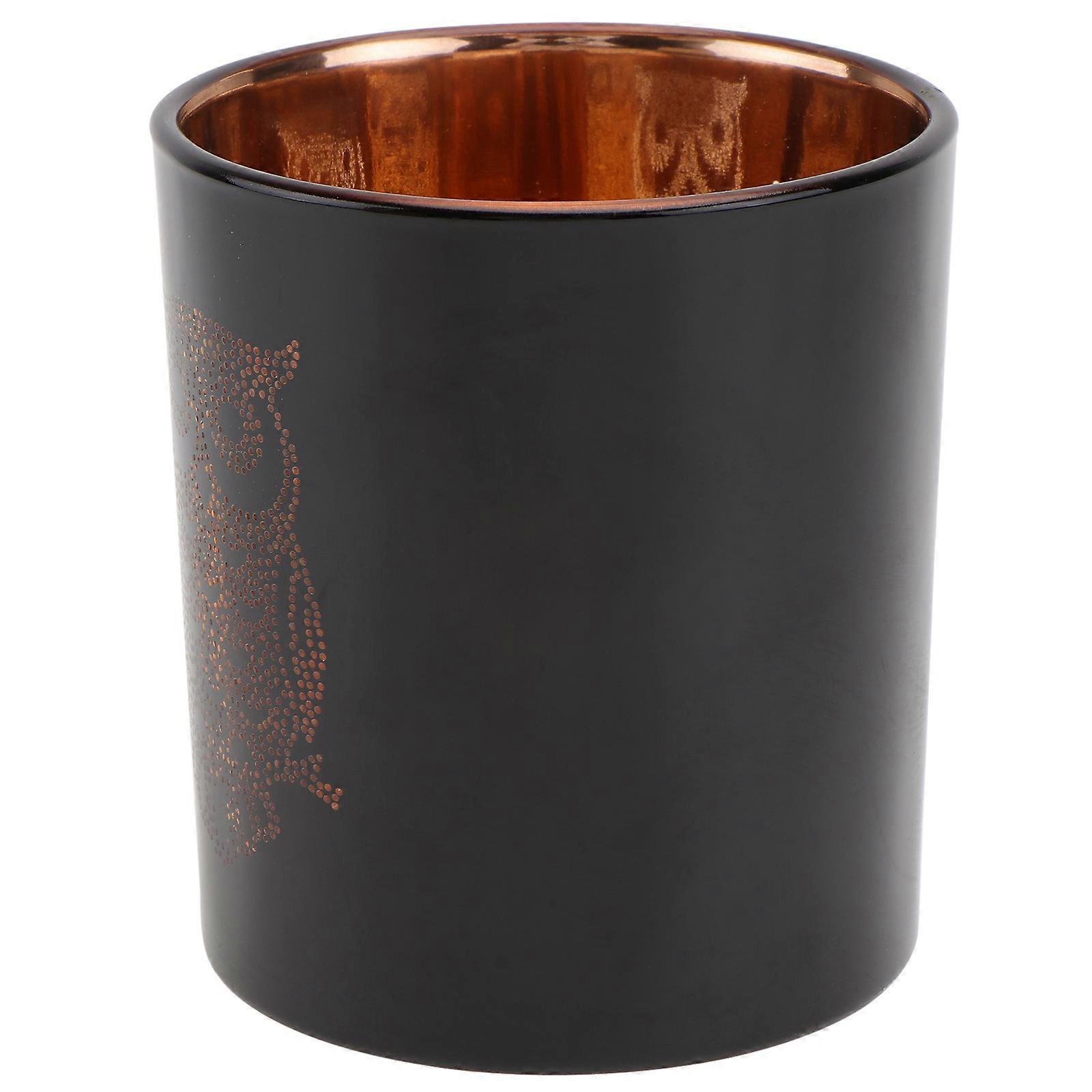 Chic Candleholder Owl Pattern Romantic Candlestick for 2Pcs Black