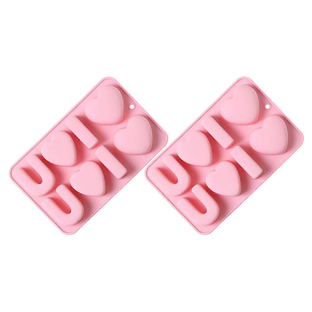 Valentine's Day Silicone Baking Cake Molds for Kitchen Use 4Pcs Pink