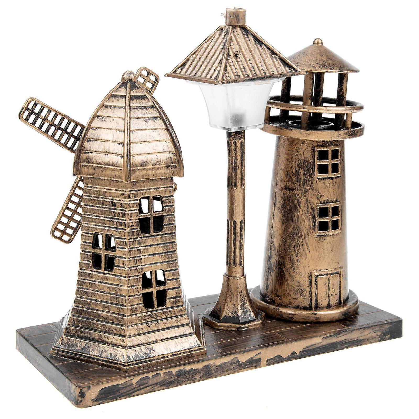 Light Brown Lighthouse Night Light for Desktop Decoration 5Pcs Set