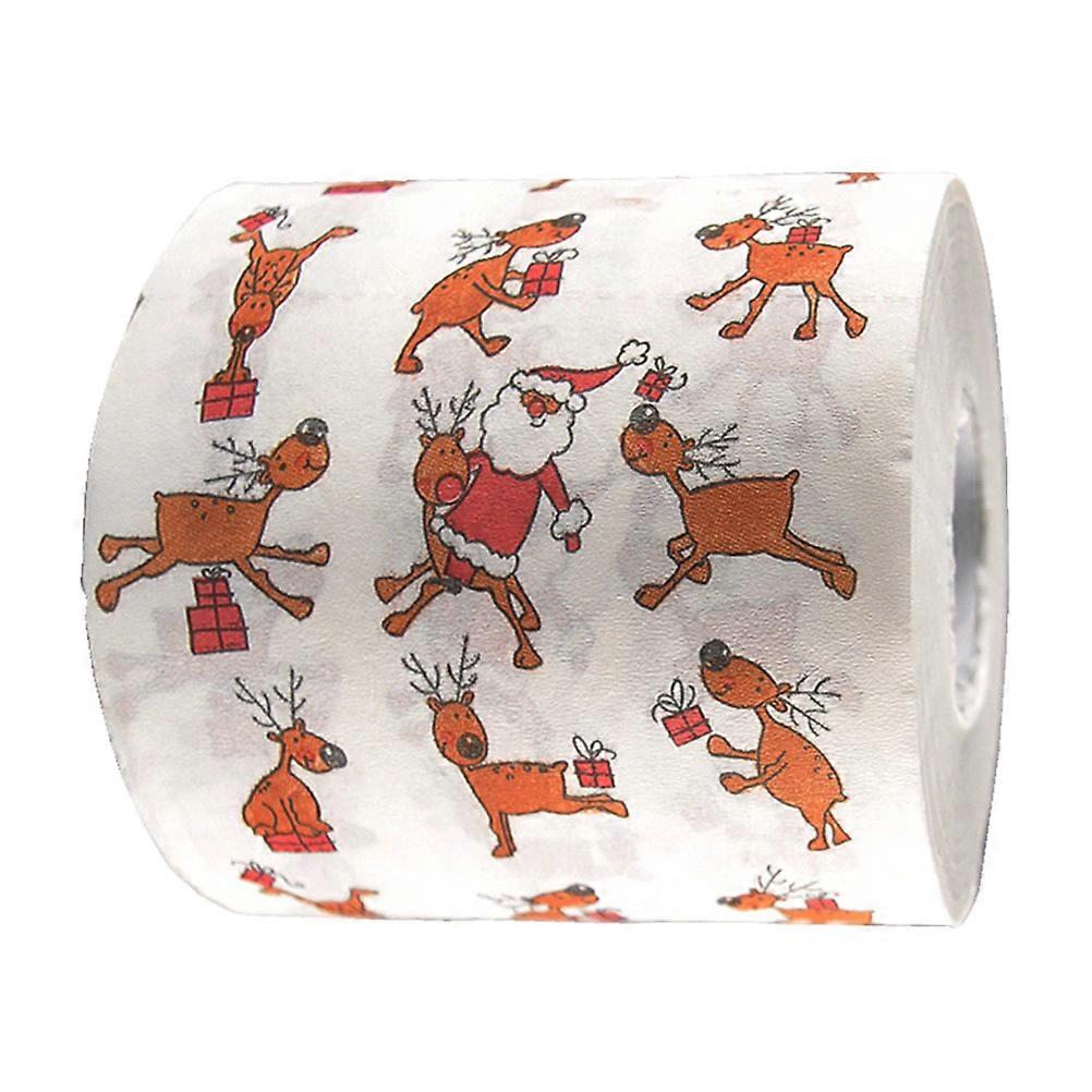 Toilet Paper Roll Christmas Pattern Tissues Handmade Crafters Multi Color 10cm Wide 205cm Long Decoration for Handmade Projects 1Pcs