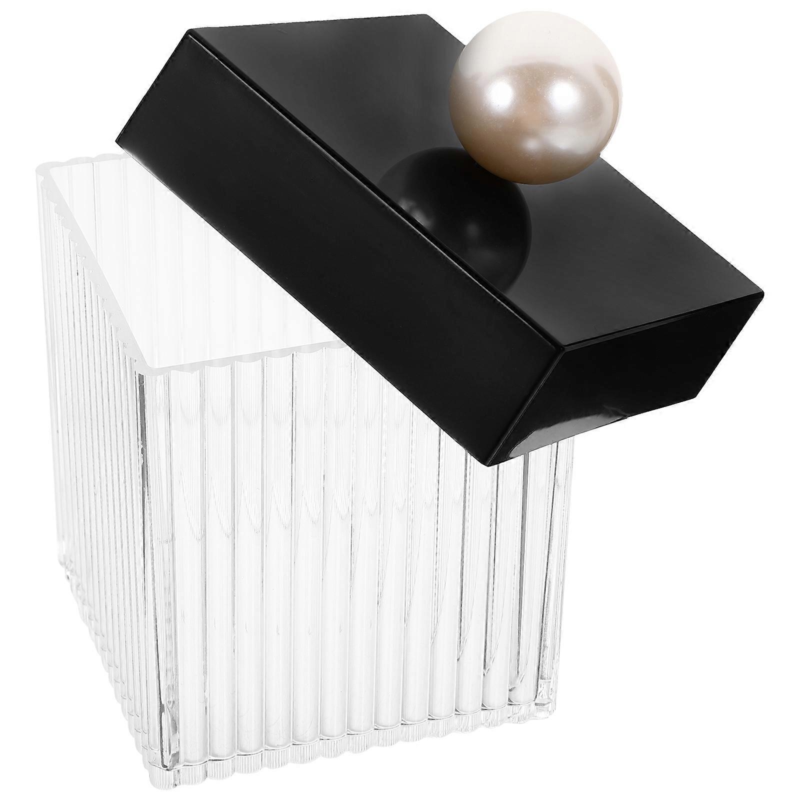 Rectangular Acrylic Storage Box For Bedroom And Bathroom In Black Color Ideal For Organization 4Pcs