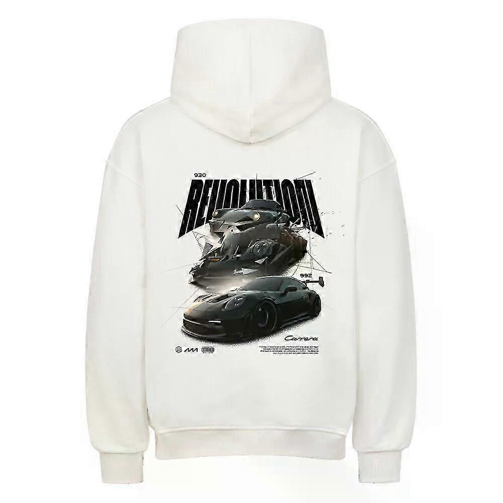 Overdimensjonert hettegenser -revolution Hvit hettegenser Rockinstone