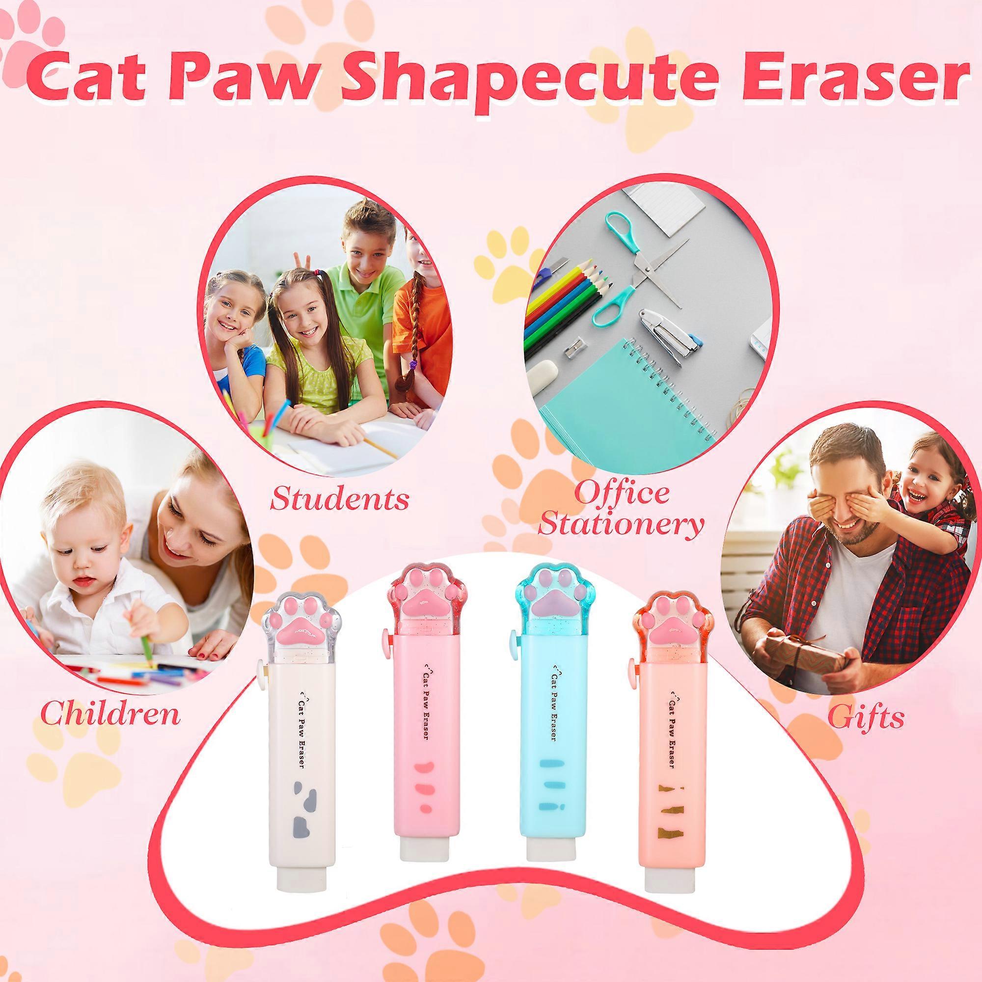 4pieces Eraser Cute Soft Elastic Texture Non-toxic Odorless Eraser Cartoon Rubber Eraser Wipe Clean