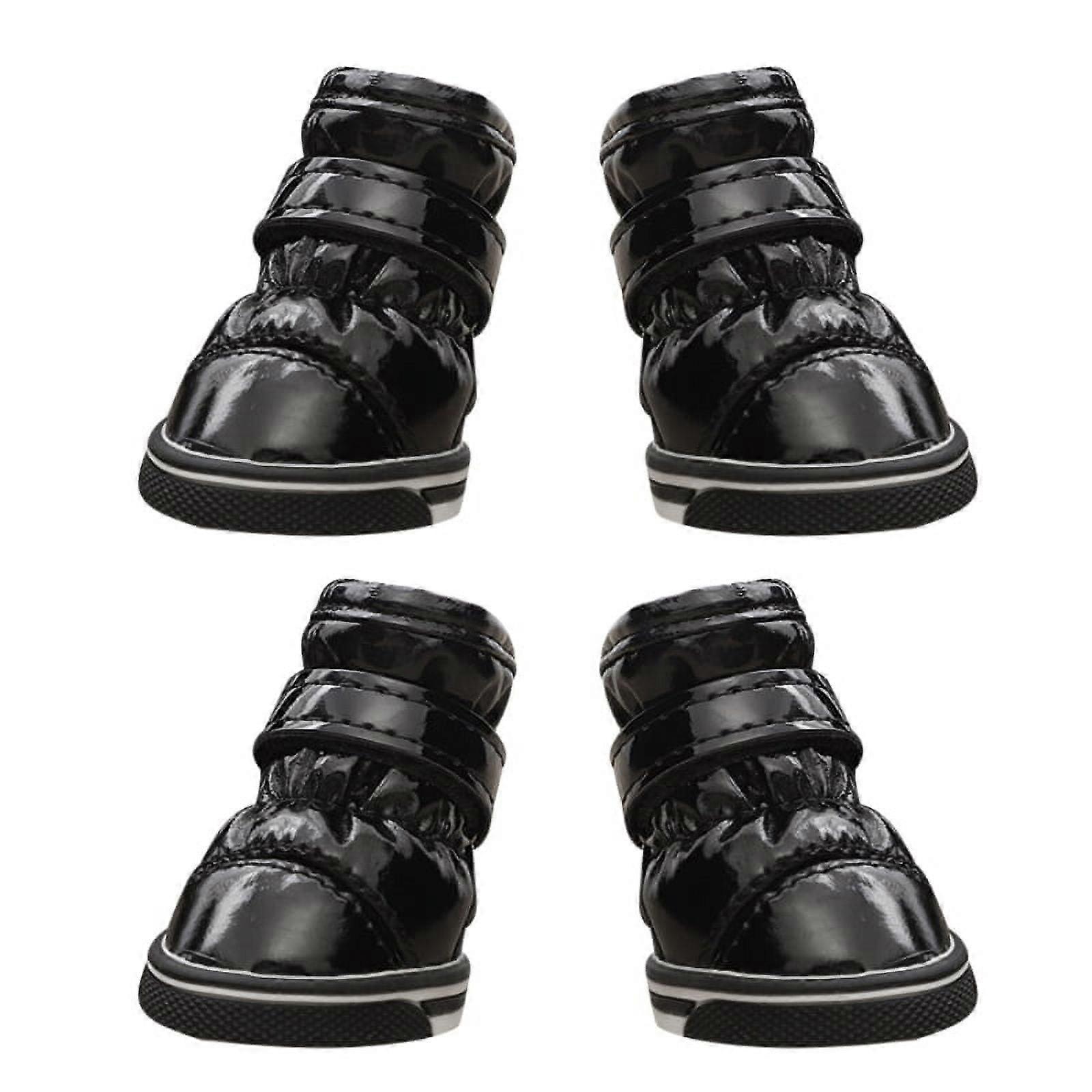 XISAOK Teplé zimní boty pro psy Voděodolné PU protiskluzové teplé fleecové boty pro štěňata