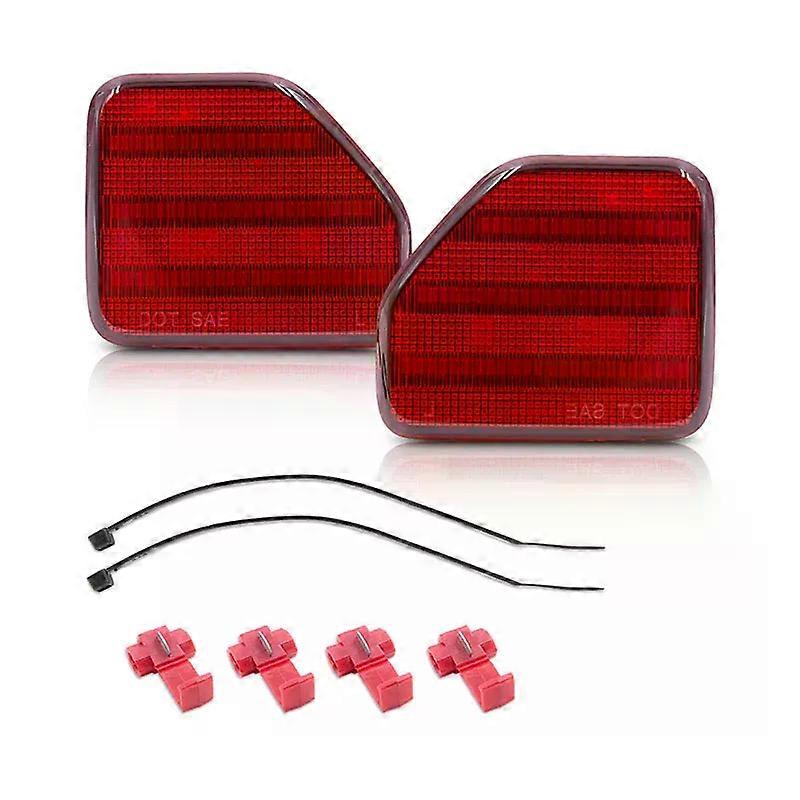 Smoked Upgraded Red Reflectors Replacement For 2018-2022 2022 2023 2024 Jeep Wrangler JL LED Tail Brake Signal Light