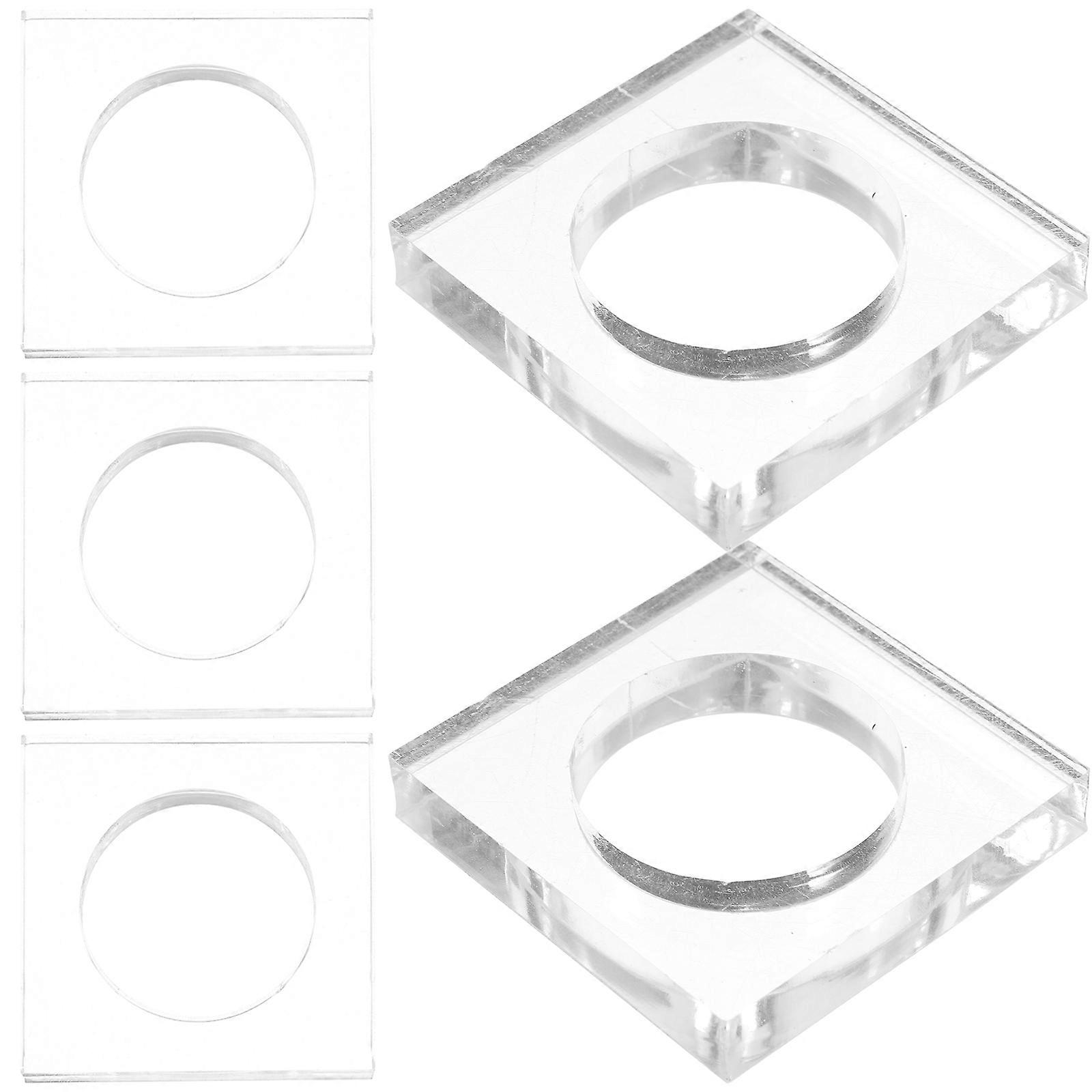 5Pcs Unique Acrylic Napkin Rings For Hosts And Guests At Weddings And Parties With Stylish Square Shape For Modern Table Decoration