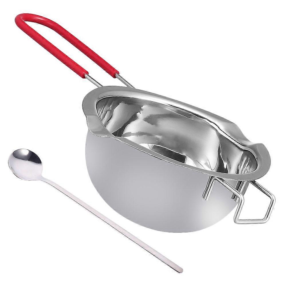 Silver Cheese Melting Pot and Spoon 2Sets Heating Pot for Home Use