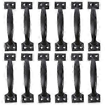 12Pcs Retro Style Drawer Handle Dumpling Shape Pull Ring Knob for Kitchen Drawer Cabinet (Black)