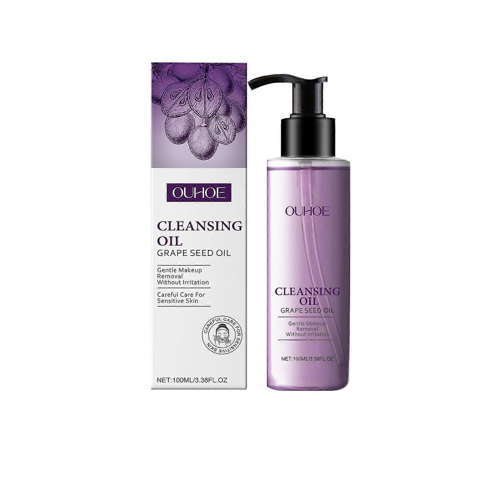 OUHOE Grape Seed Cleansing Oil, Gentle Cleansing Face Makeup Clean, Not Tight Refreshing Cleansing Oil