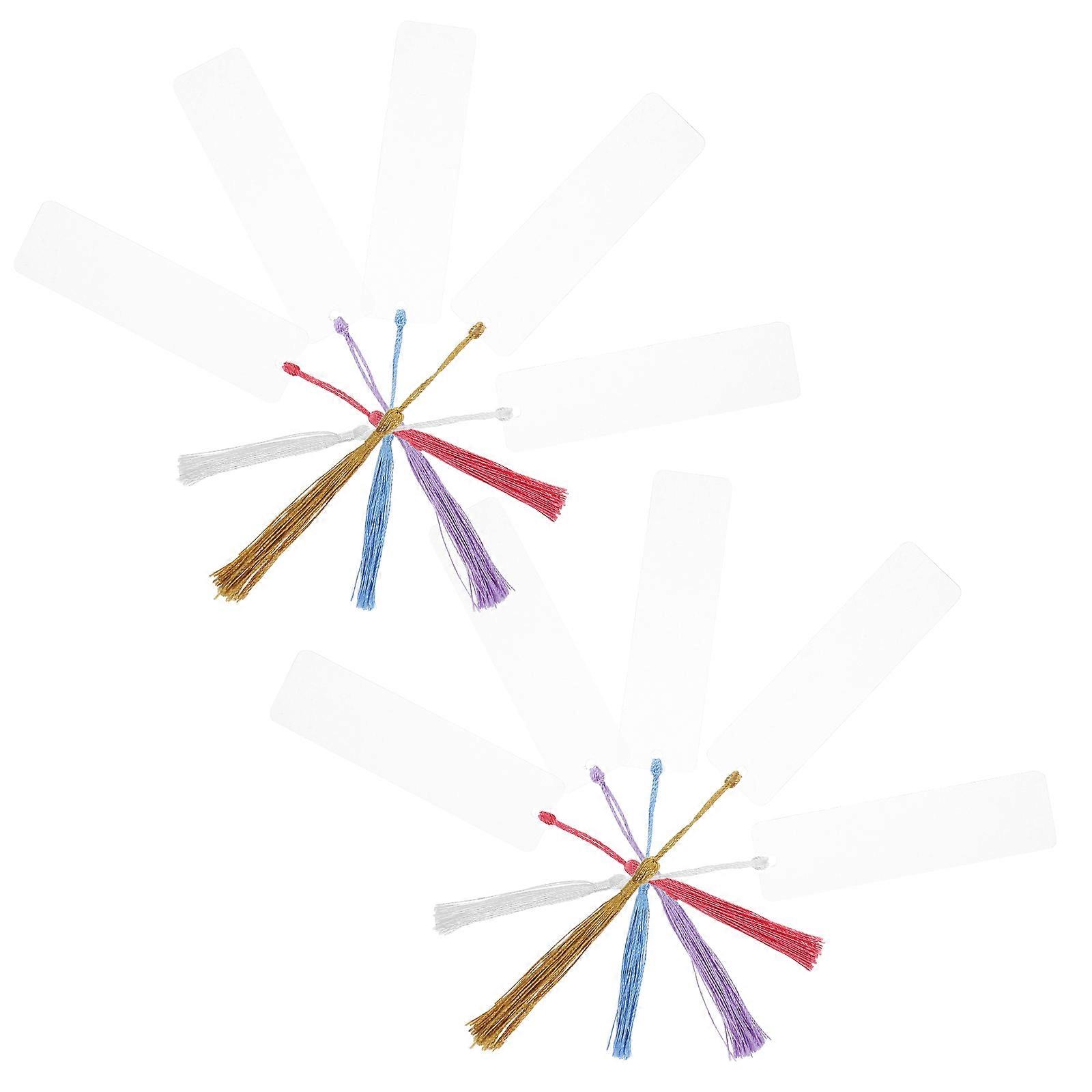 Transparent Acrylic Bookmark with Tassel for Reading 5Sets DIY Creativity