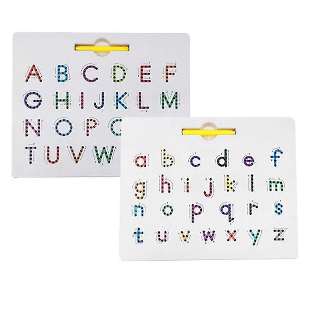 Double Sided Magnetic Letter Board, Uppercase & Lowercase Alphabet Tracing Board with Stylus for Toddler Writing Practice, Preschool Learning Toy