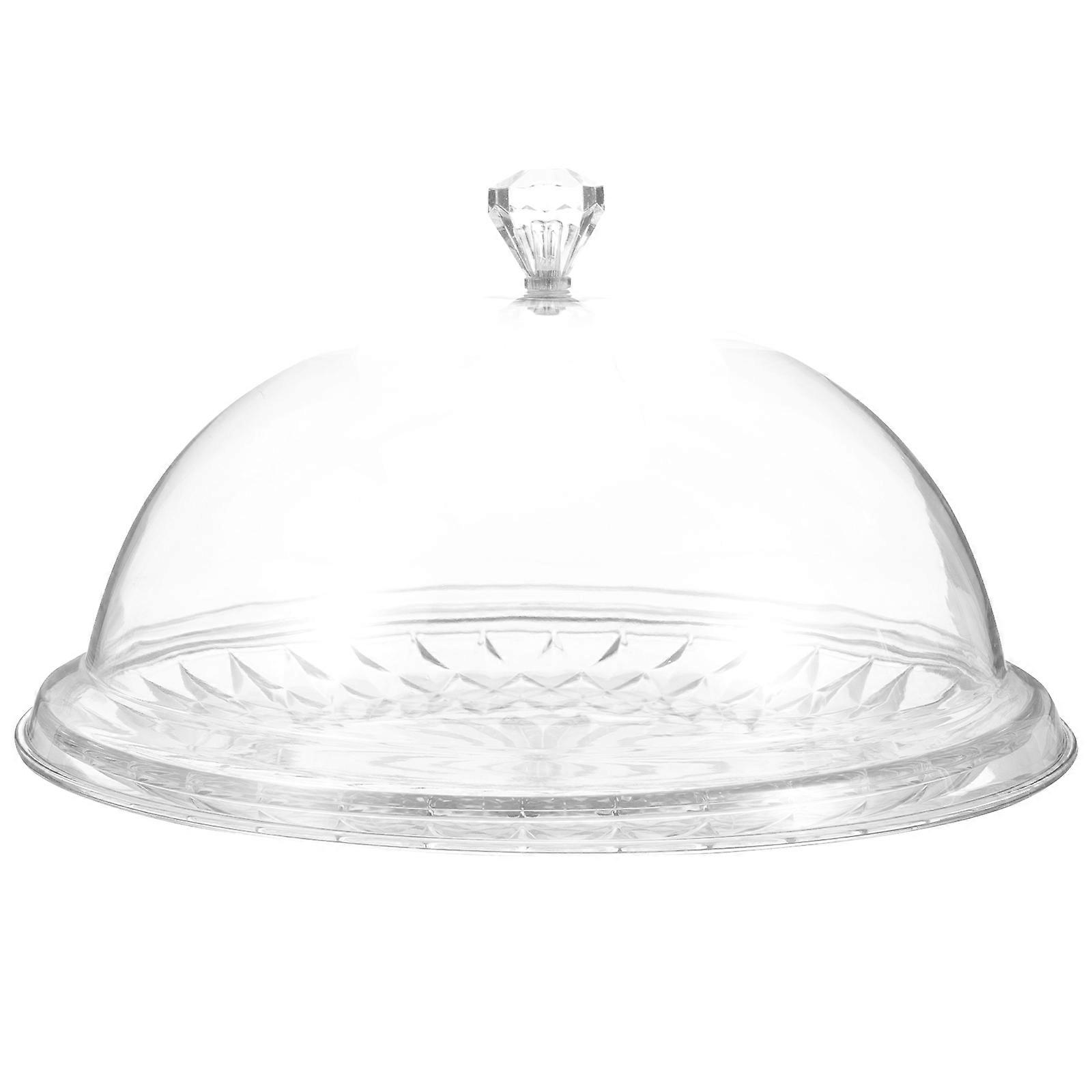 Transparent Round Cake Tray with Dome for Cake Display 2Pcs Serving Set