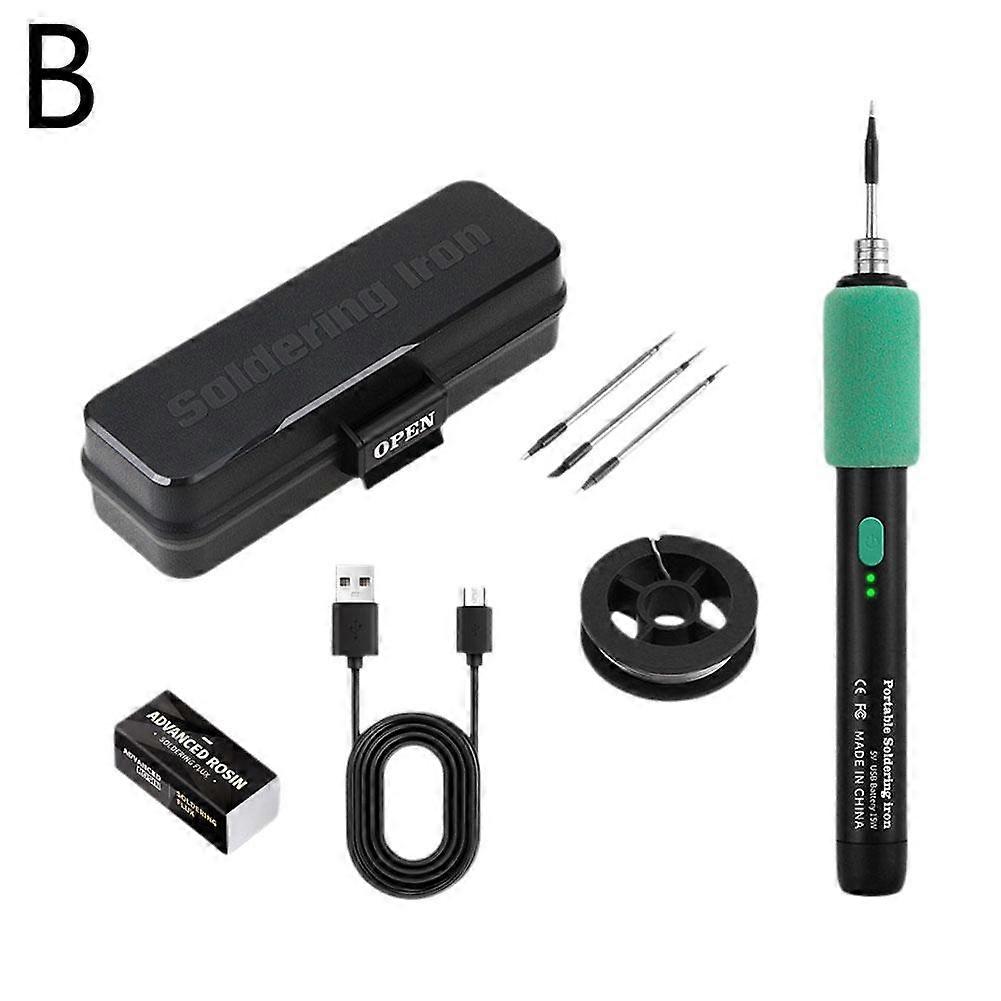 Kit de fer à souder sans fil, contrôle intelligent de la température, rechargeable par USB-C, portable, avec support de sécurité