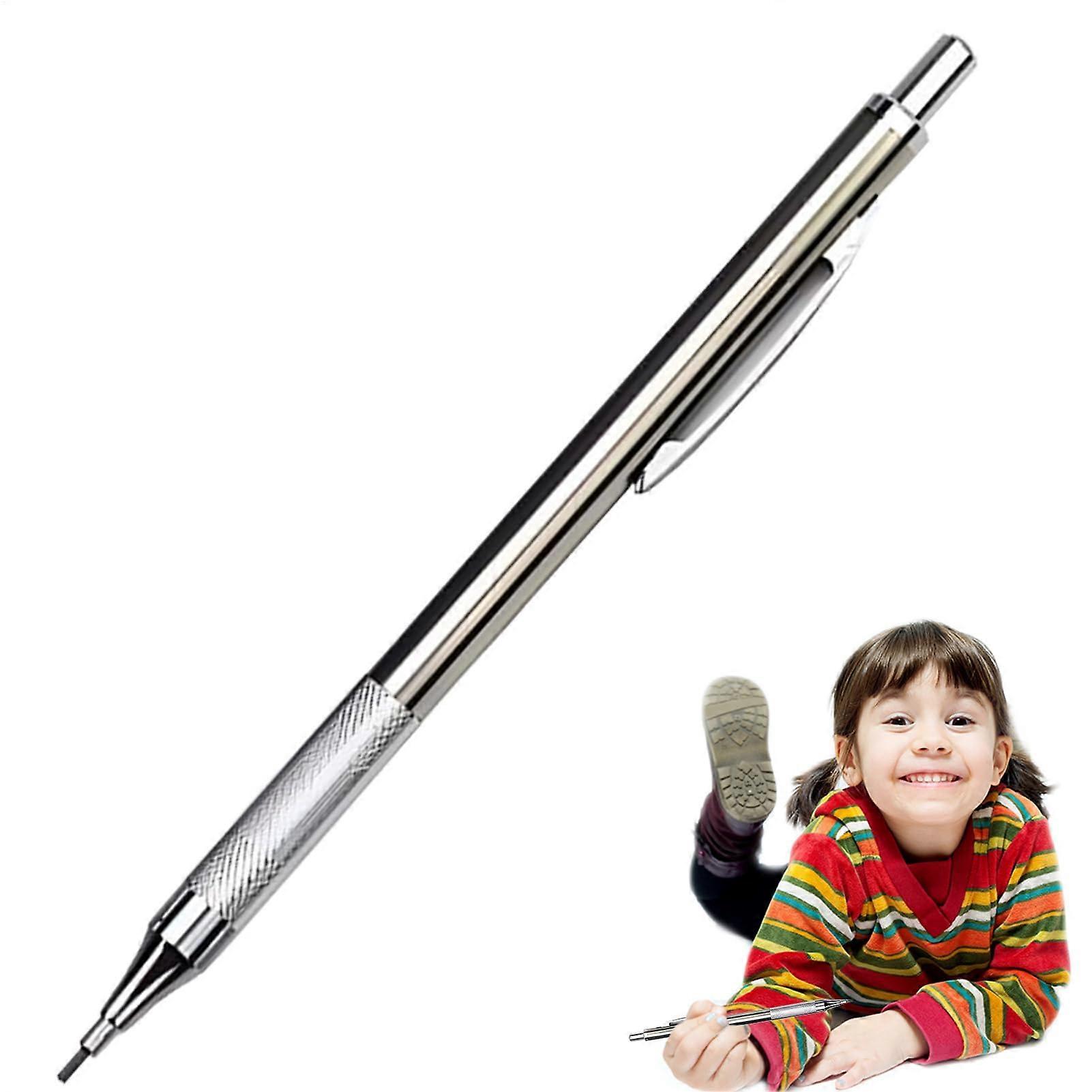 Mechanical Pencil 0.3mm Lead Automatic Lead Advance Stainless Steel Body For College Engineering Drafting Note Taking