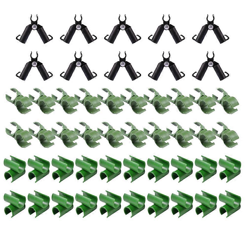 Green Plant Trellis Connector for Garden Use with 1Set Plastic Stake Clips