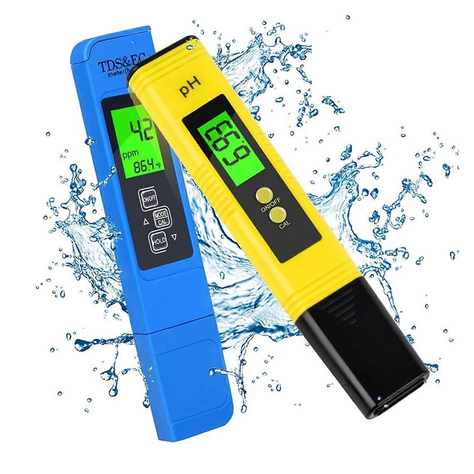 TDS Tester 2Pack Digital TDS Meter EC Tester LCD 09990 PPM TDS EC 0.014.0 pH Meter Water Purity Aquarium Filter