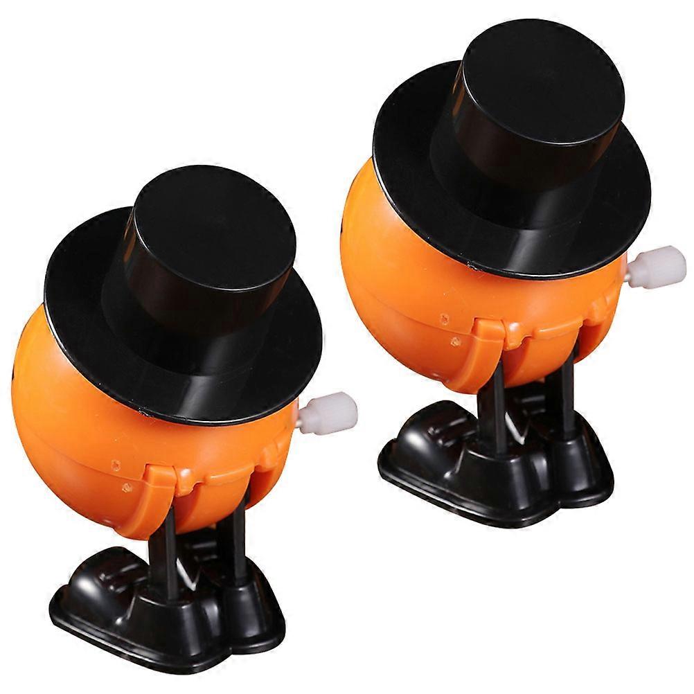 Pumpkin Shaped Halloween Clockwork Toys 2Pcs Jumping Spring Toys For Children Decorative Ornaments 7X4.5CM