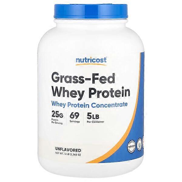 Nutricost, Grass-Fed Whey Protein Concentrate, Unflavored, 5 lb (2,268 g)