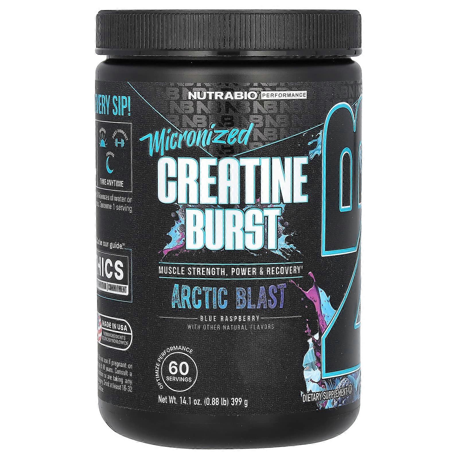 Micronized Creatine Burst, Arctic Blast Blue Raspberry, 0.88 lb (399 g)