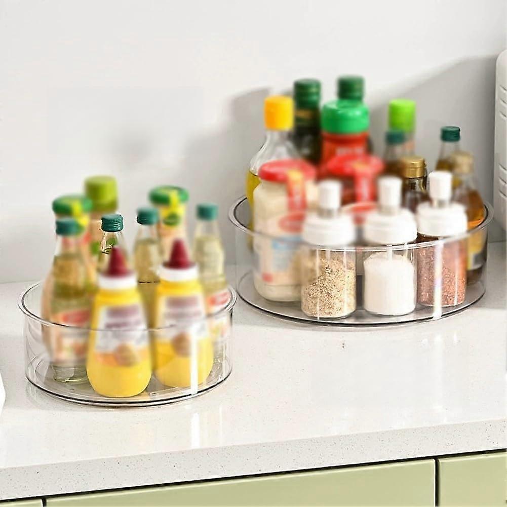 Rotating Storage Rack Kitchen And Bathroom 360Degree Turntable Spice Organizer Space Saving Desktop Storage Box