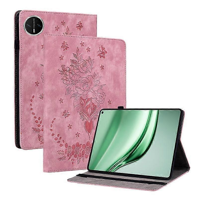 Butterfly Rose Embossed Leather Tablet Case For Huawei MatePad Mini 2025